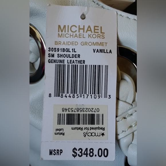 Michael Kors Leather Braided Grommet Shoulder Bag w/Removable Straps - Picture 7 of 16